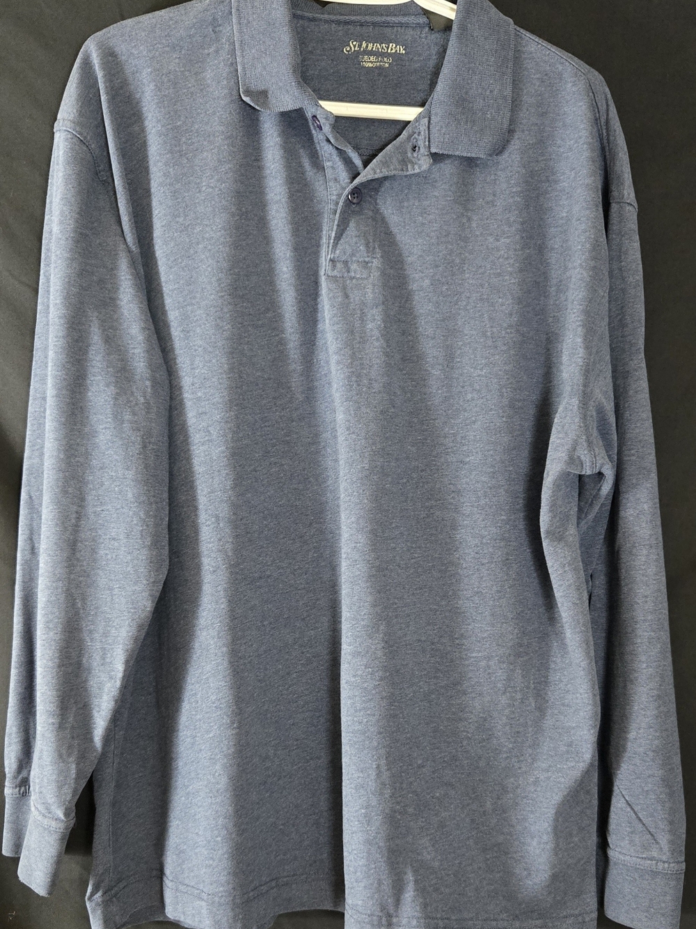 St. John's Bay Men's Long Sleeve Polo Shirt - Blue #658
